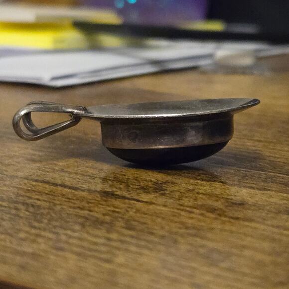 Vintage Robert Nillson Signed Sterling Silver & Black Onyx Modernist Pendant - Picture 9 of 16